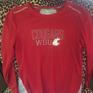 WSU COUGARS sport shirt-crimson and gray